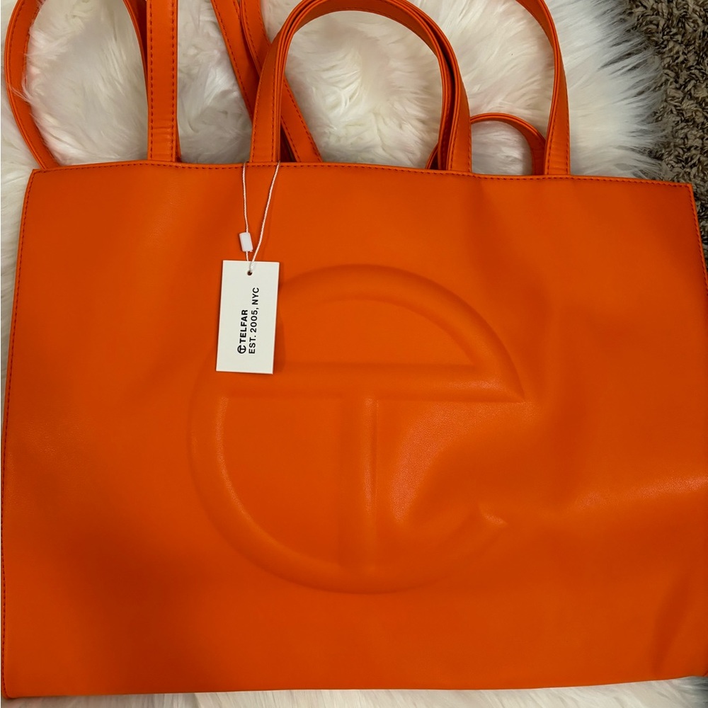 Large Telfar Shopping Bag Orange Like New